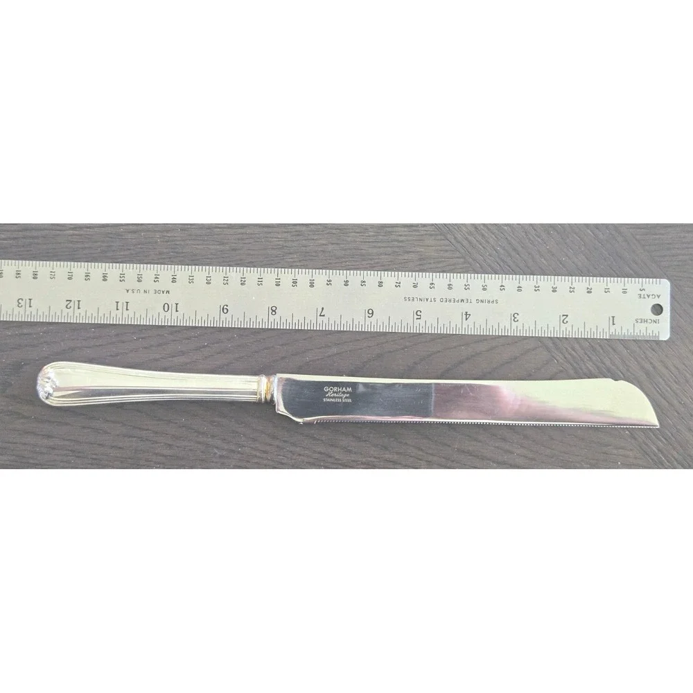 Gorham‎ Heritage Silverplated Cake Knife 12.5 inch Stainless Blade YH506 Italy